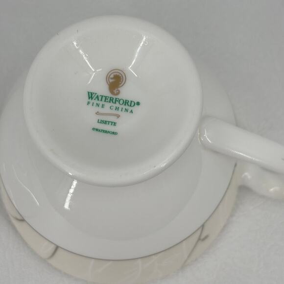 Waterford Fine China Lisette Footed Cup and Saucer Replacement Set Coffee Tea - Picture 7 of 10